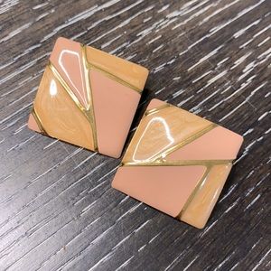 Vintage pink and gold earrings
